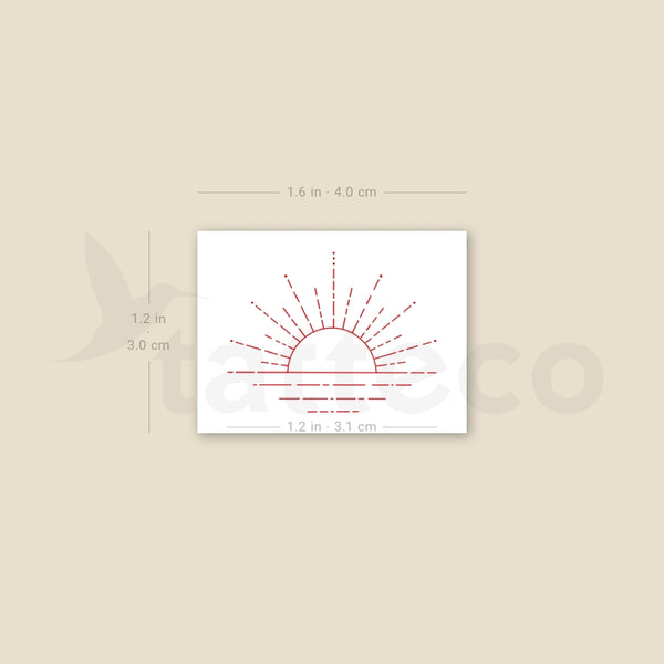 Sunset [Red] by Jakenowicz Temporary Tattoo - Set of 3