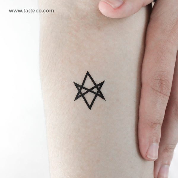 Unicursal Hexagram Temporary Tattoo - Set of 3