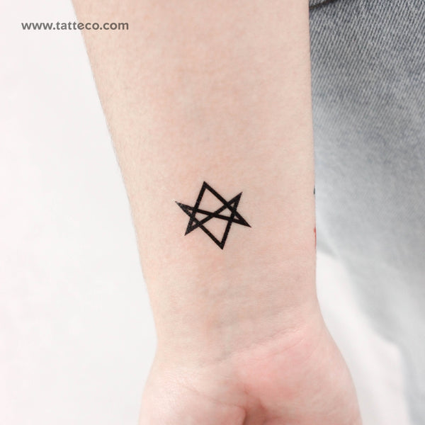 Unicursal Hexagram Temporary Tattoo - Set of 3