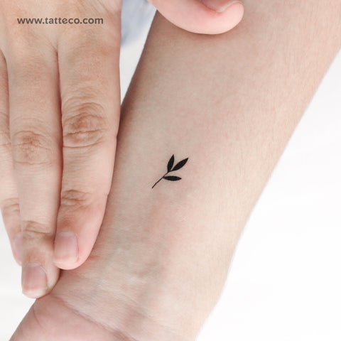 Tiny Black Sprout Temporary Tattoo - Set of 3