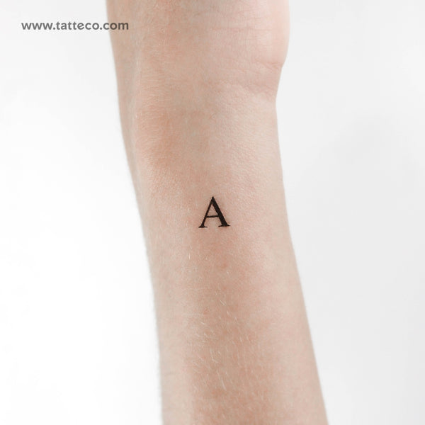 A Serif Capital Letter Temporary Tattoo - Set of 3