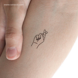 Sign Language R Temporary Tattoo - Set of 3