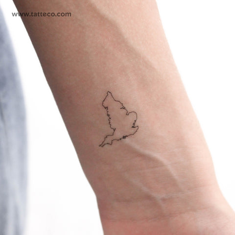 England Map Temporary Tattoo - Set of 3