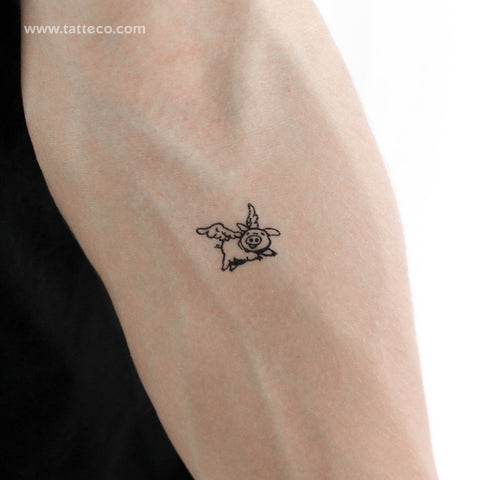 Small Flying Pig Temporary Tattoo - Set of 3