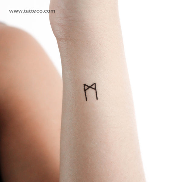 Mannaz Rune Temporary Tattoo - Set of 3