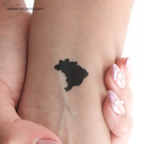 Brazil Map Temporary Tattoo - Set of 3