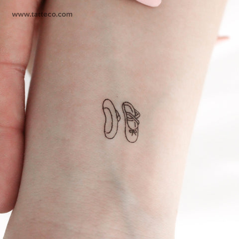 Tiny Ballet Shoes Temporary Tattoo - Set of 3