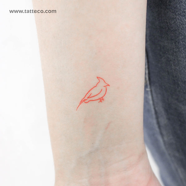 Red Cardinal Temporary Tattoo - Set of 3