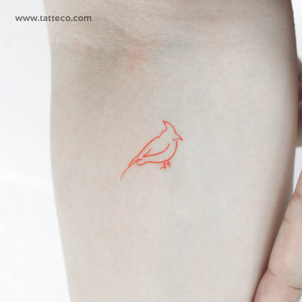 Red Cardinal Temporary Tattoo - Set of 3