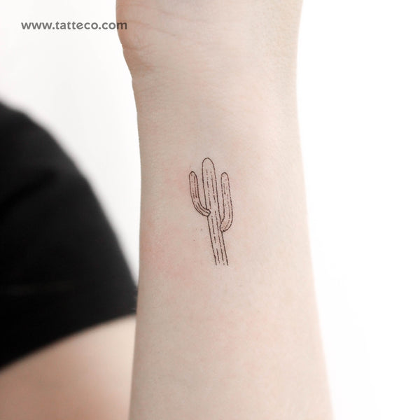 Saguaro Cactus Temporary Tattoo - Set of 3