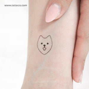 Pomeranian Face Temporary Tattoo - Set of 3