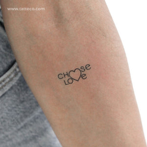 Little Choose Love Temporary Tattoo - Set of 3