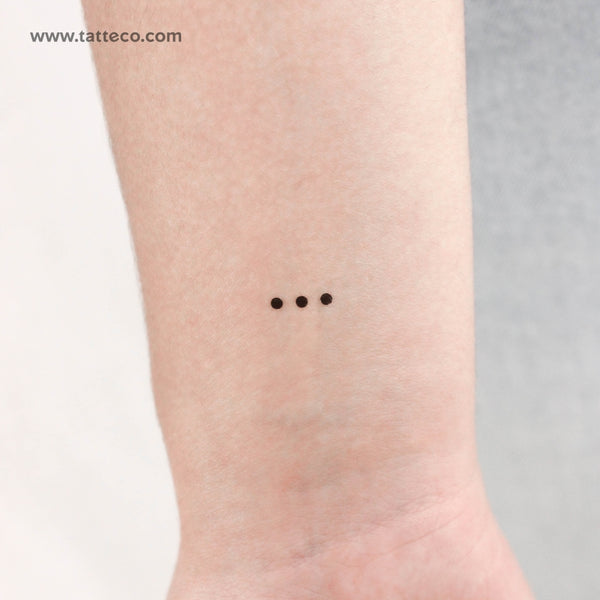 Morse Code S Temporary Tattoo - Set of 3