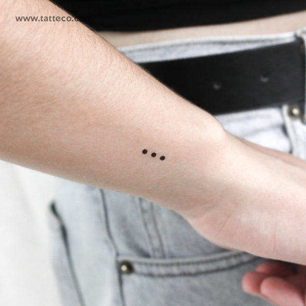 Morse Code S Temporary Tattoo - Set of 3