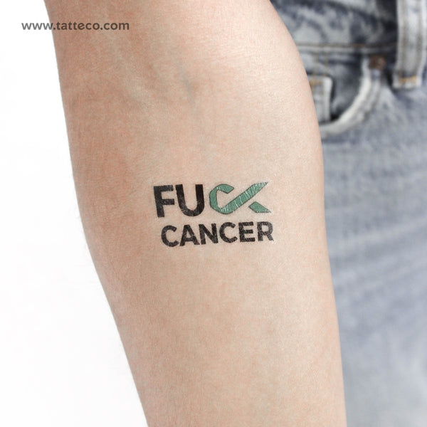 Fuck Ovarian Cancer Temporary Tattoo - Set of 3