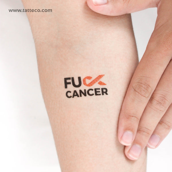 Fuck Leukemia Cancer Temporary Tattoo - Set of 3