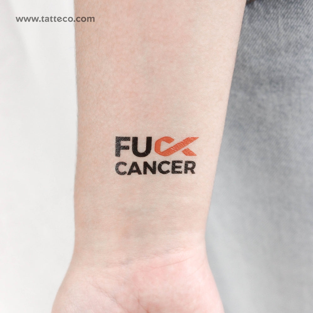 Fuck Leukemia Cancer Temporary Tattoo - Set of 3