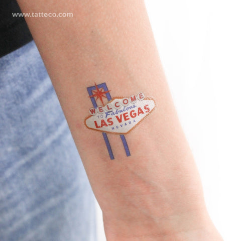 Welcome To Las Vegas Sign Temporary Tattoo - Set of 3