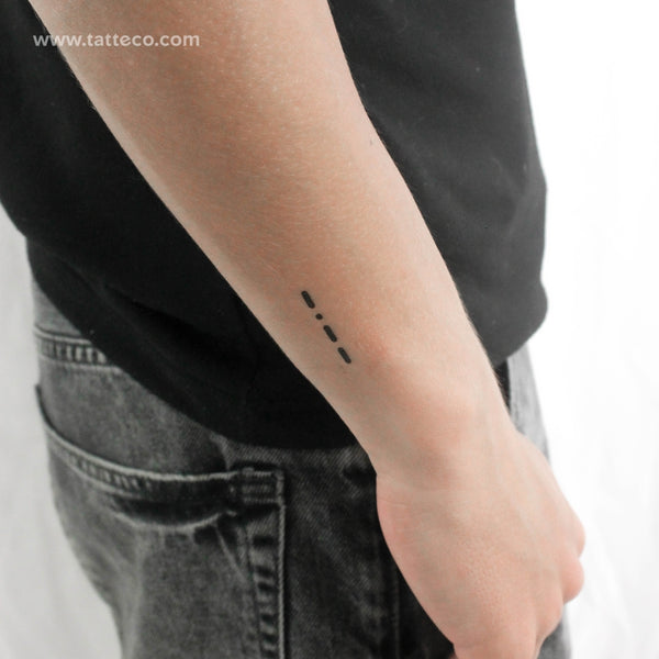 Morse Code Y Temporary Tattoo - Set of 3