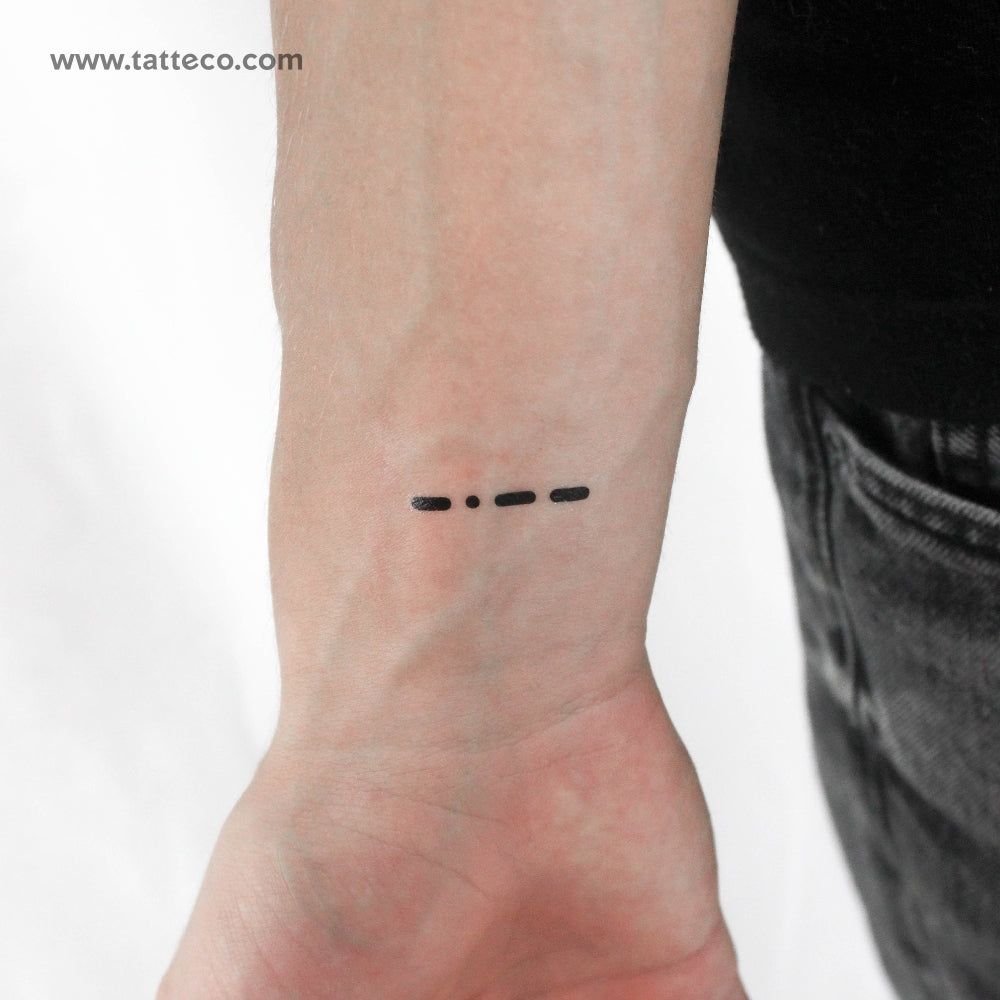 Morse Code Y Temporary Tattoo - Set of 3