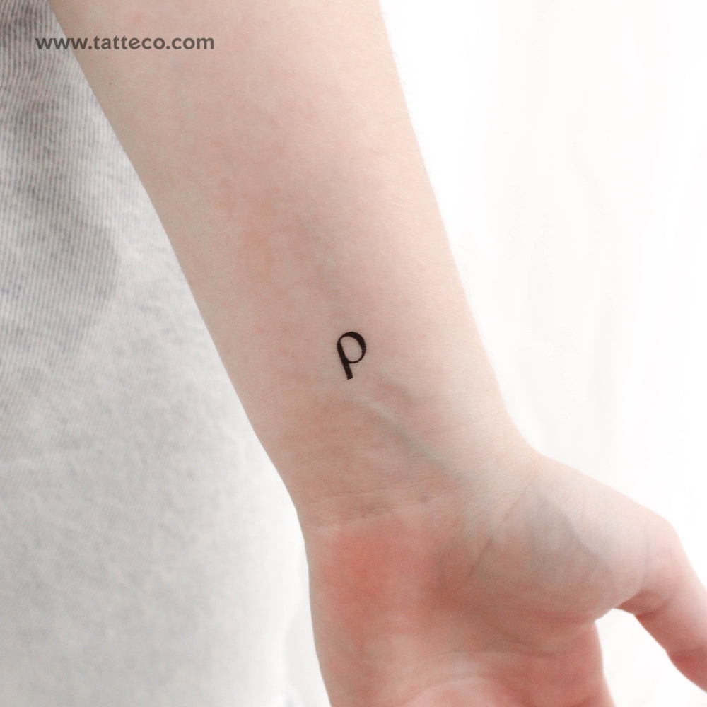 Rho ρ Temporary Tattoo - Set of 3