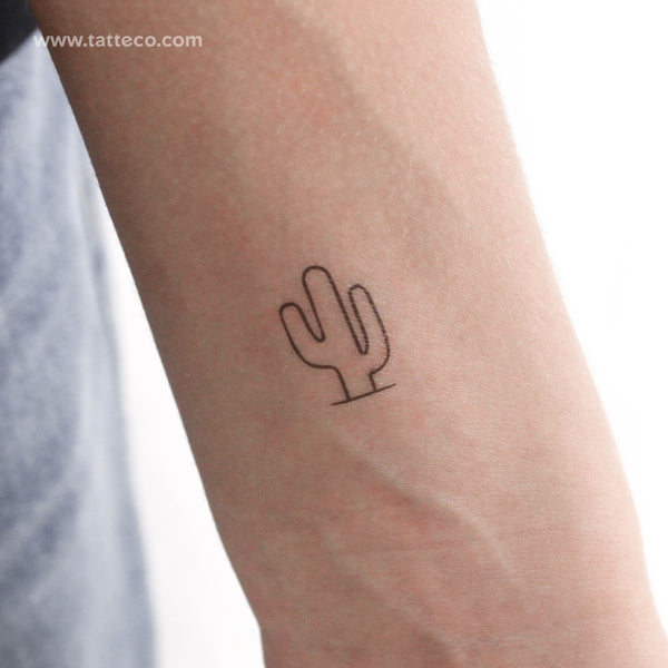 Small Saguaro Cactus Temporary Tattoo - Set of 3