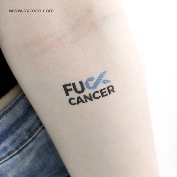 Fuck Prostate Cancer Temporary Tattoo - Set of 3