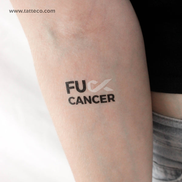 Fuck Bone Cancer Temporary Tattoo - Set of 3