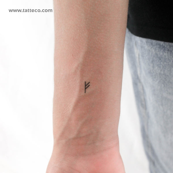 Fehu Rune Temporary Tattoo - Set of 3