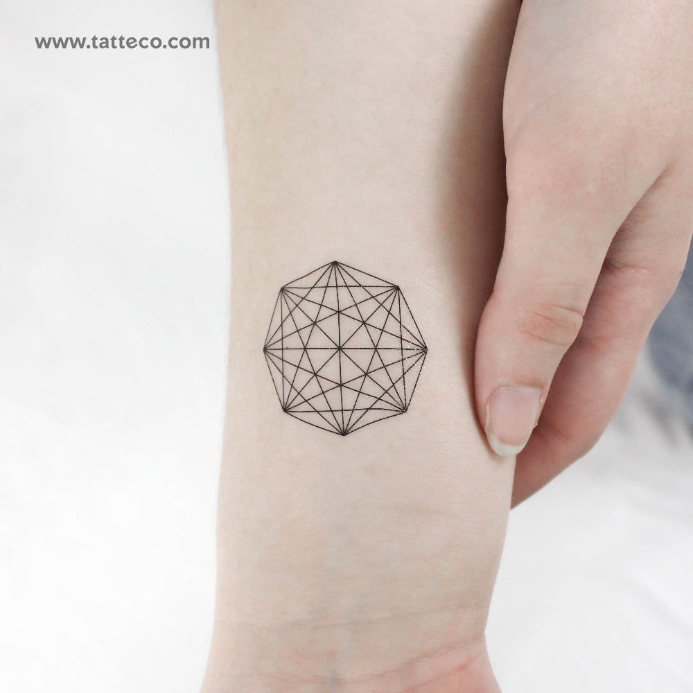 Octagon Matrix Temporary Tattoo - Set of 3