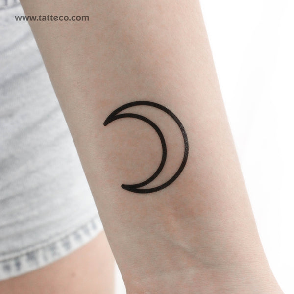 Crescent Outline Temporary Tattoo - Set of 3