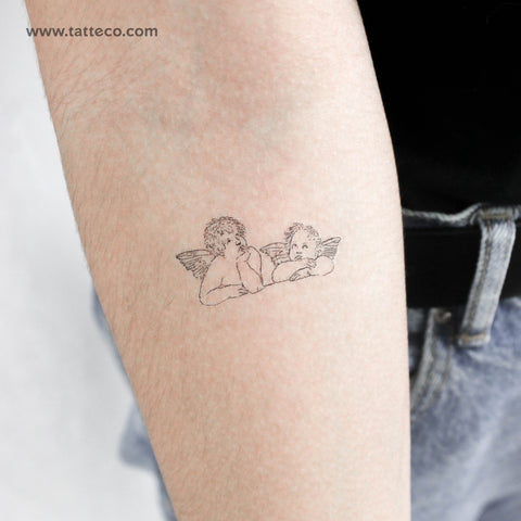 Minimalist Putti Cherubs Temporary Tattoo - Set of 3