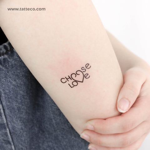 Small Choose Love Temporary Tattoo - Set of 3