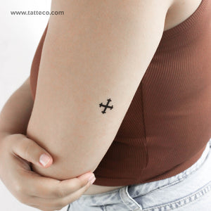 Cross Fleury Temporary Tattoo - Set of 3