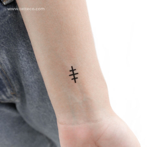 Small Salem Cross Temporary Tattoo - Set of 3