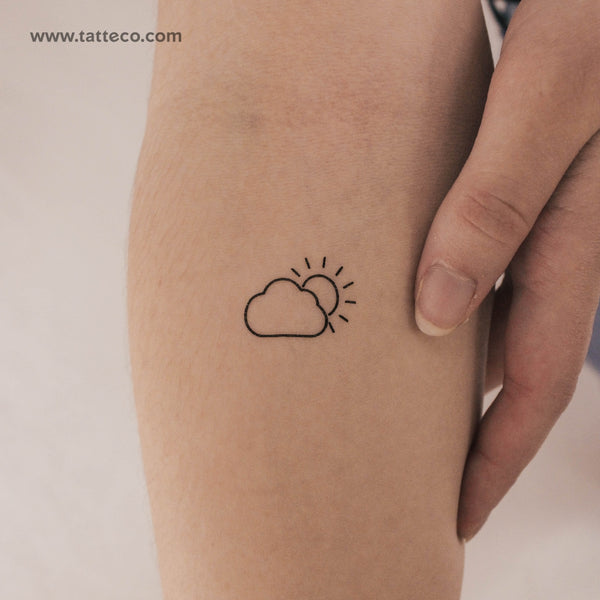 Small Cloudy Day Temporary Tattoo - Set of 3