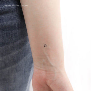 O Lowercase Typewriter Letter Temporary Tattoo - Set of 3