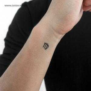 Virgo Zodiac Symbol Temporary Tattoo - Set of 3