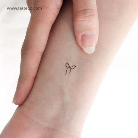 Tiny Black Bow Temporary Tattoo - Set of 3