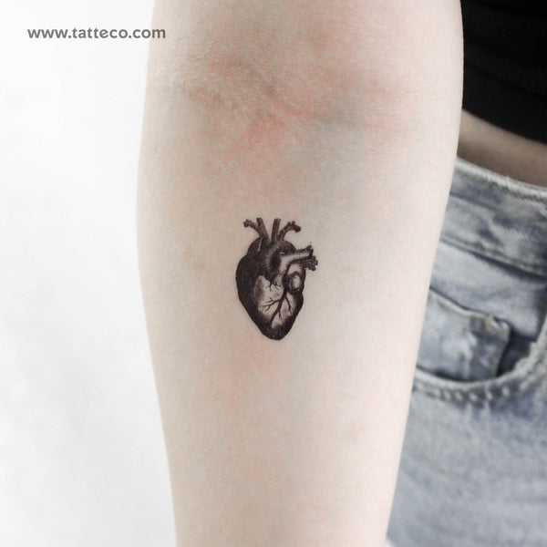 Engraving Anatomical Heart Temporary Tattoo - Set of 3