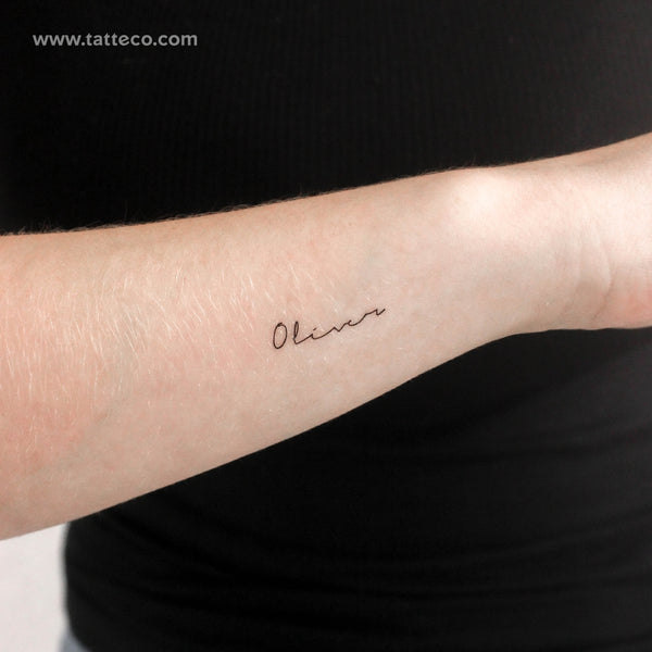 Handwritten Oliver Temporary Tattoo - Set of 3