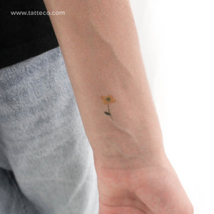 Small Yellow Flower Temporary Tattoo by Zihee - Set of 3