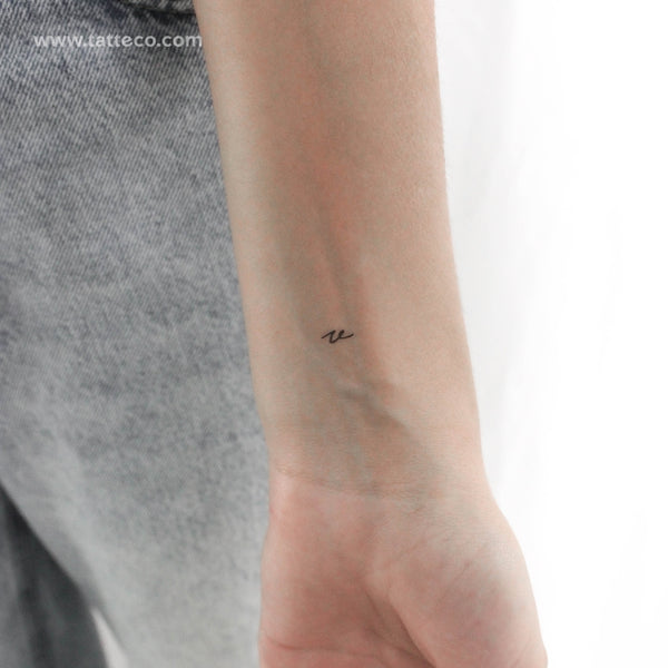 V Handwritten Letter Temporary Tattoo (Set of 3)