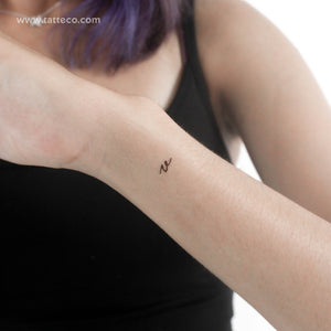 V Handwritten Letter Temporary Tattoo (Set of 3)