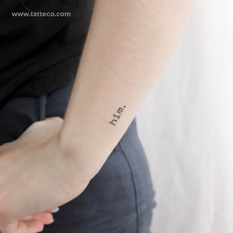 Him. Temporary Tattoo - Set of 3