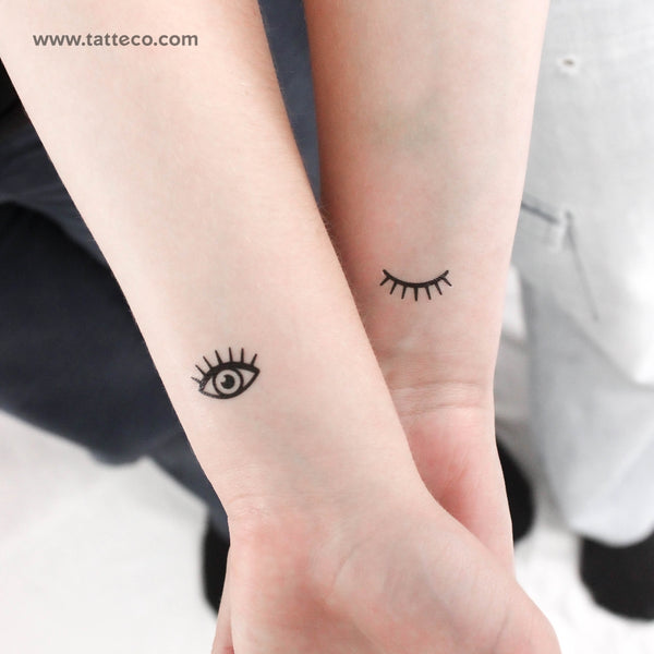 Eye and Wink Temporary Tattoo - Set of 3+3