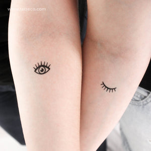 Eye and Wink Temporary Tattoo - Set of 3+3