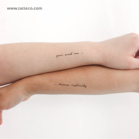 You And Me Times Infinity Temporary Tattoos - Set of 3+3