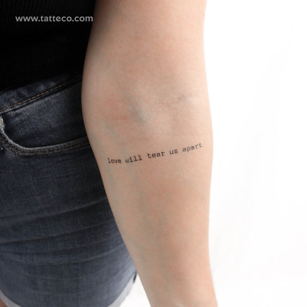 Love Will Tear Us Apart Temporary Tattoo - Set of 3