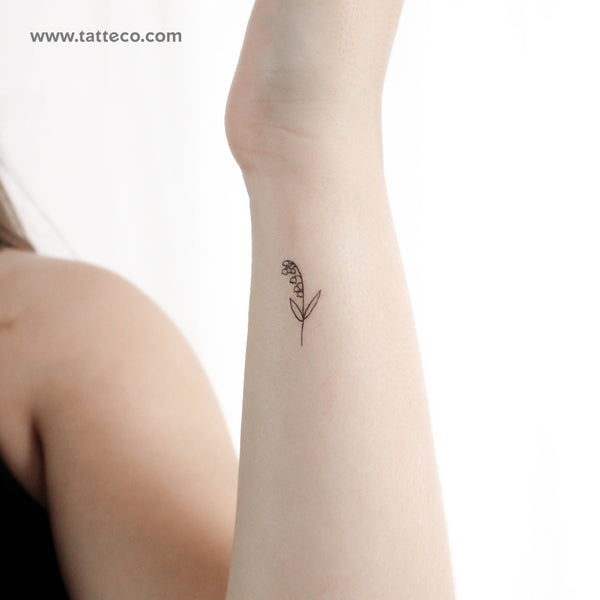 Minimalist Lily Of The Valley Temporary Tattoo - Set of 3